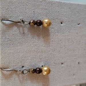 GUC Gold and Bronze Drop Earrings